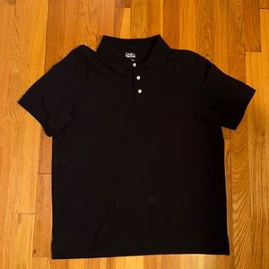 Black short sleeve casual button up/polo size Large